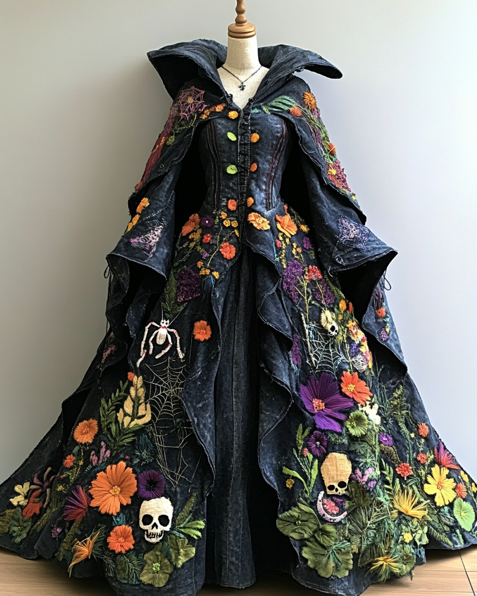 Halloween Theme Party Dark Loose Wide-Sleeved Cape 820e