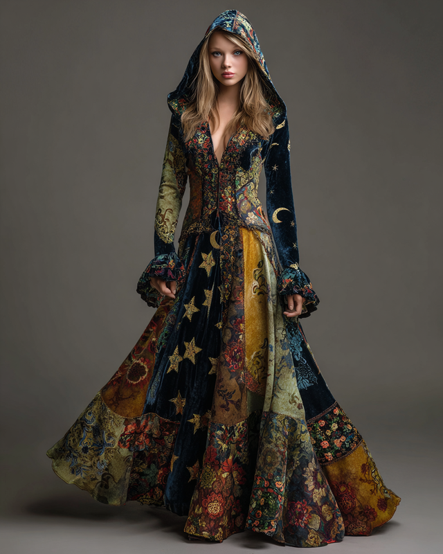 Women's Velvet Slim-Fit Long Dress c26b