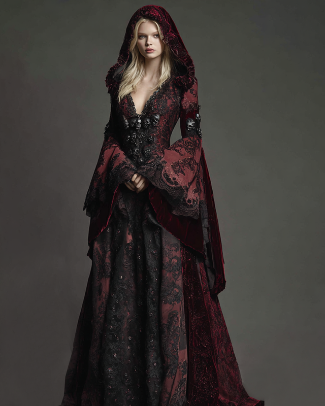 Women's Halloween themed embroidered dress 9320