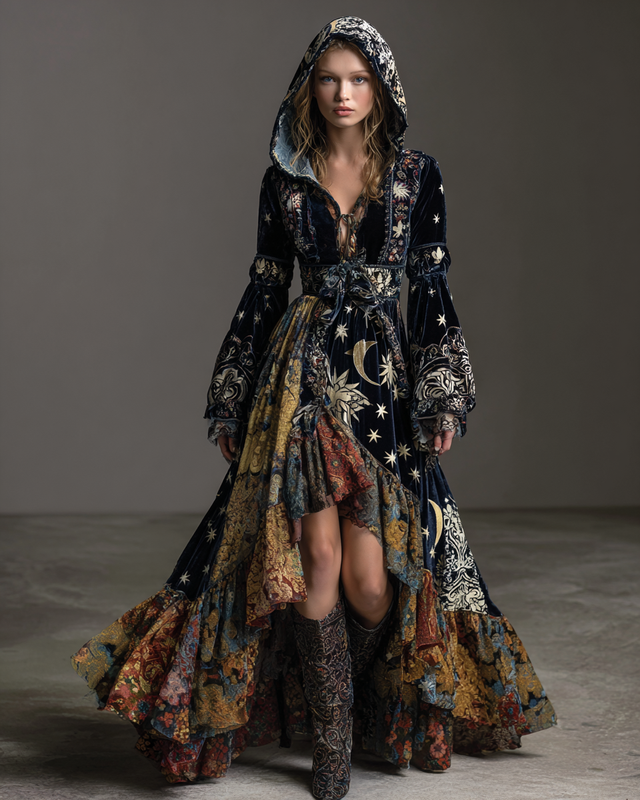 Women's Velvet Slim-Fit Long Dress 97e9