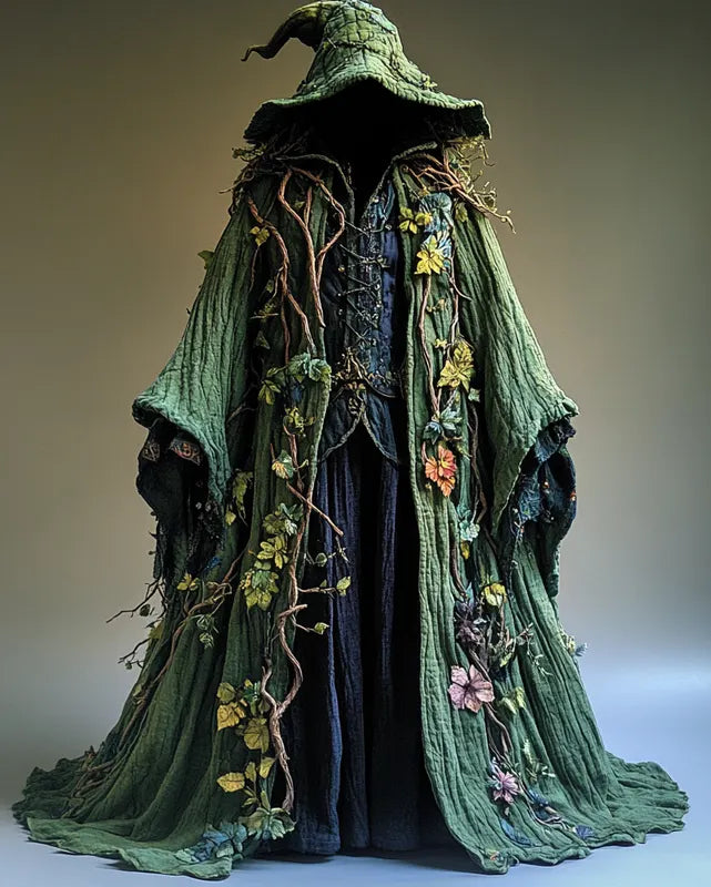 Floral vine 3D embroidered linen forest theme magic cloak 51e0
