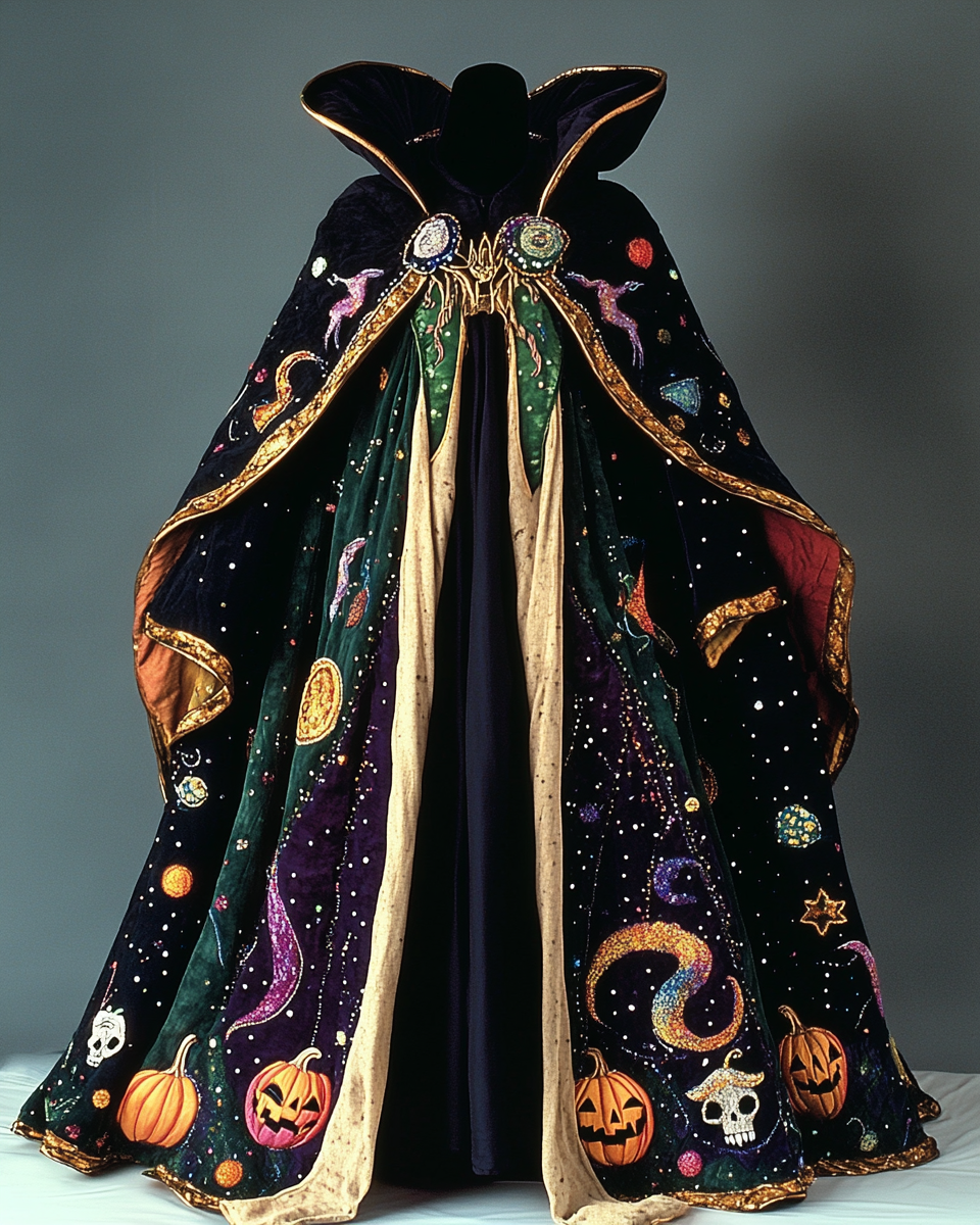 Halloween Theme Party Dark Loose Wide-Sleeved Cape ddc7