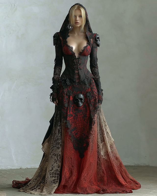 Women's Halloween themed embroidered dress 72dc