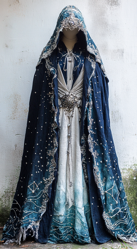 Magician Hooded Gorgeous Contrast Color Cape Jacket 862f