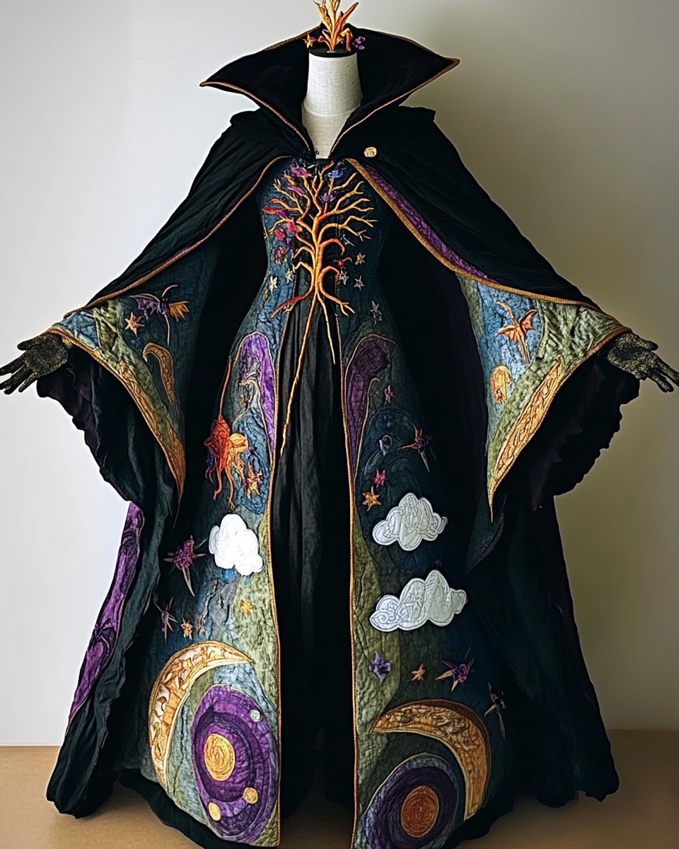 Halloween Theme Party Dark Loose Viking Wide-Sleeved Cape c248