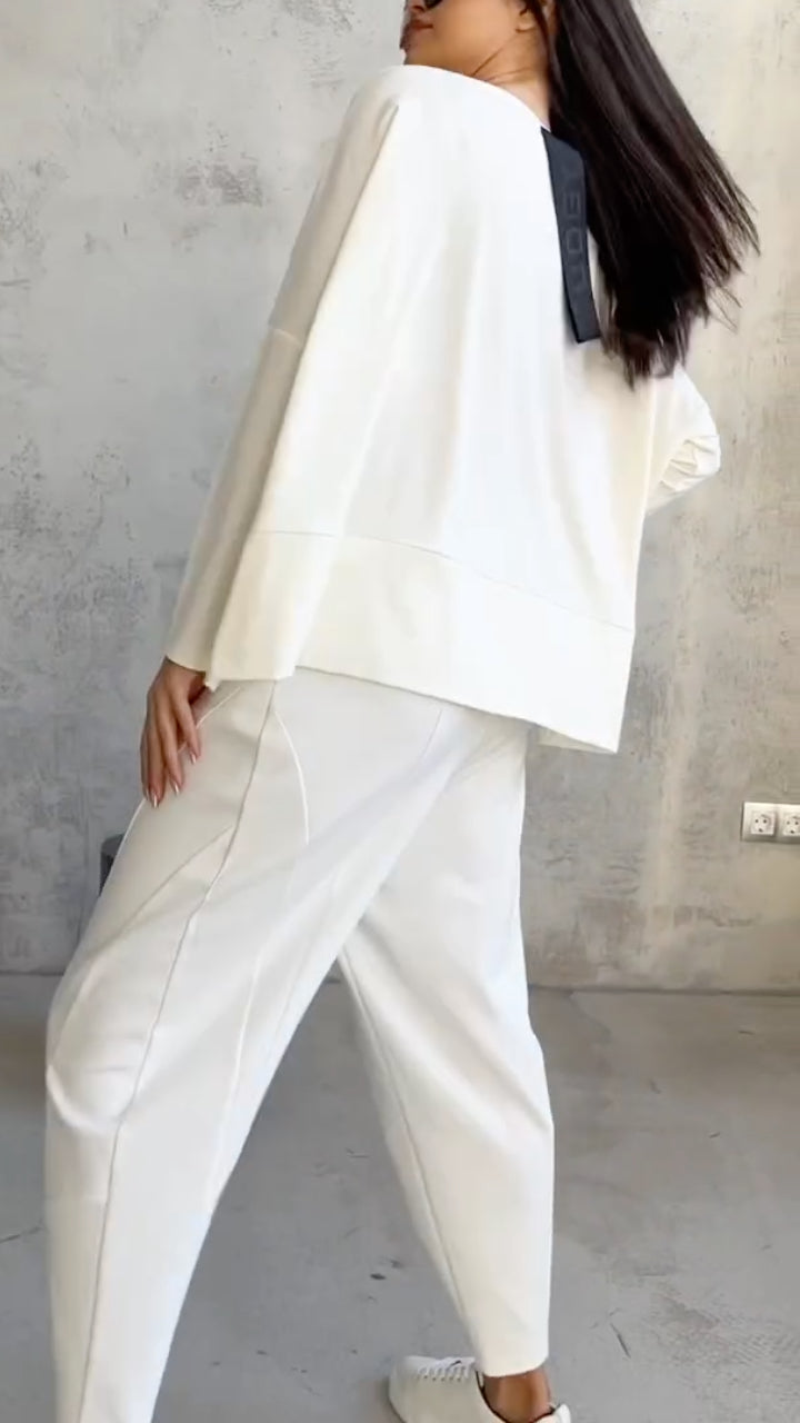 White Minimalist Loungewear Set
