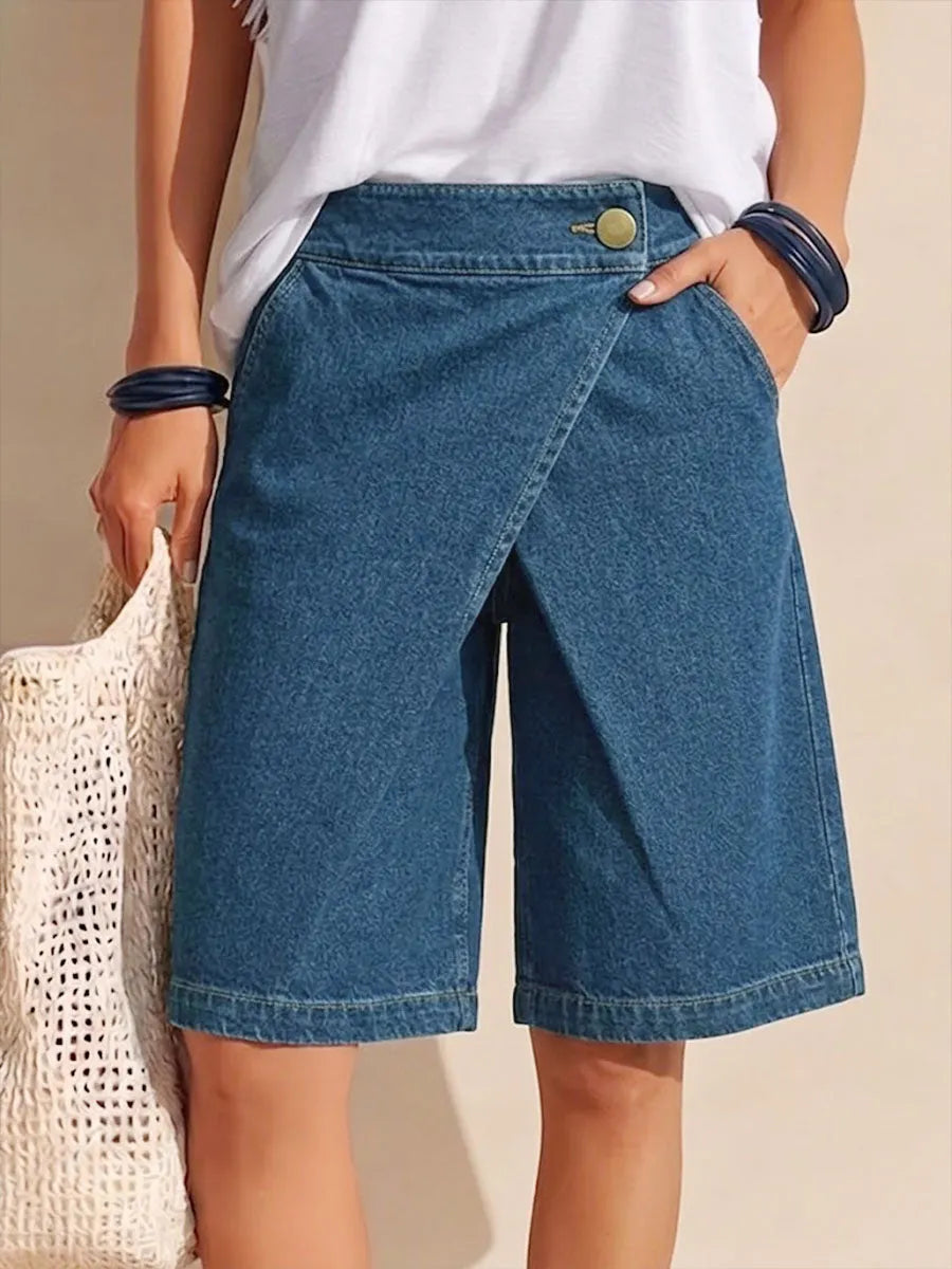 Women's High-waisted Casual Loose Denim Shorts