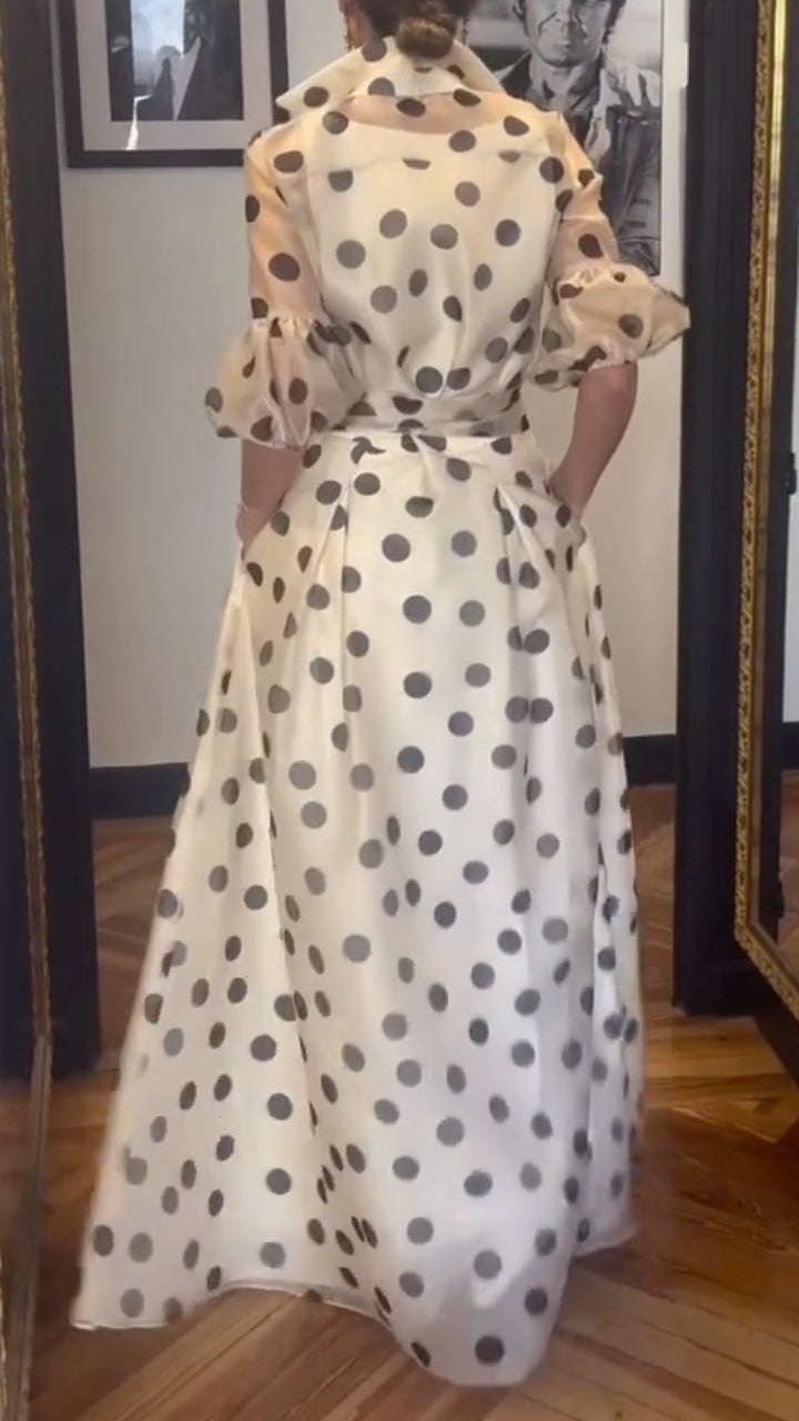 Polka Dot Shirt Maxi Dress