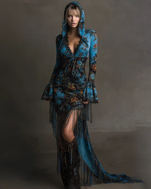 Women's Velvet Slim-Fit Long Dress f0a1