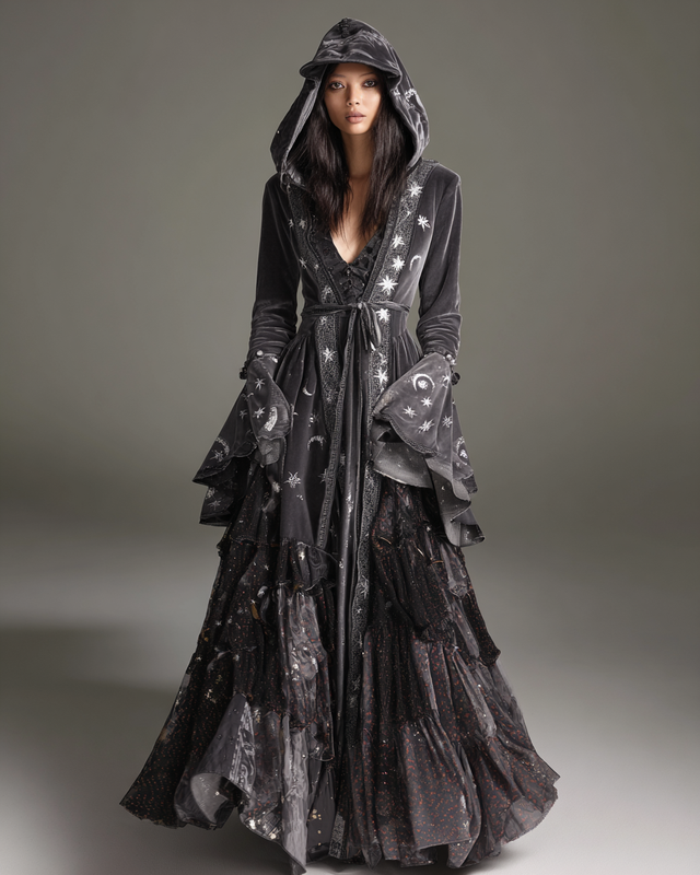 Women's Velvet Slim-Fit Long Dress 7116