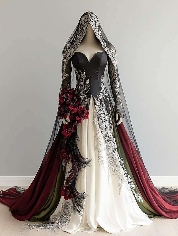 Women's Halloween Gorgeous Fashion Cape Dress 3aff