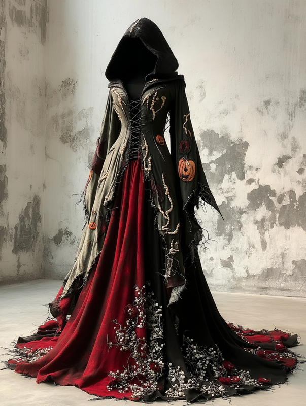 Women's Halloween Gorgeous Fashion Cape Dress d16a