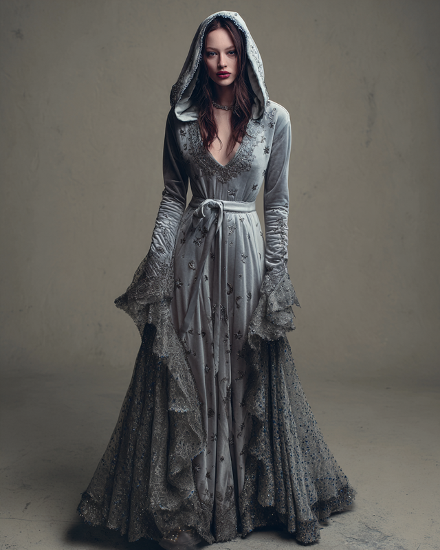 Women's Velvet Slim-Fit Long Dress 87ac