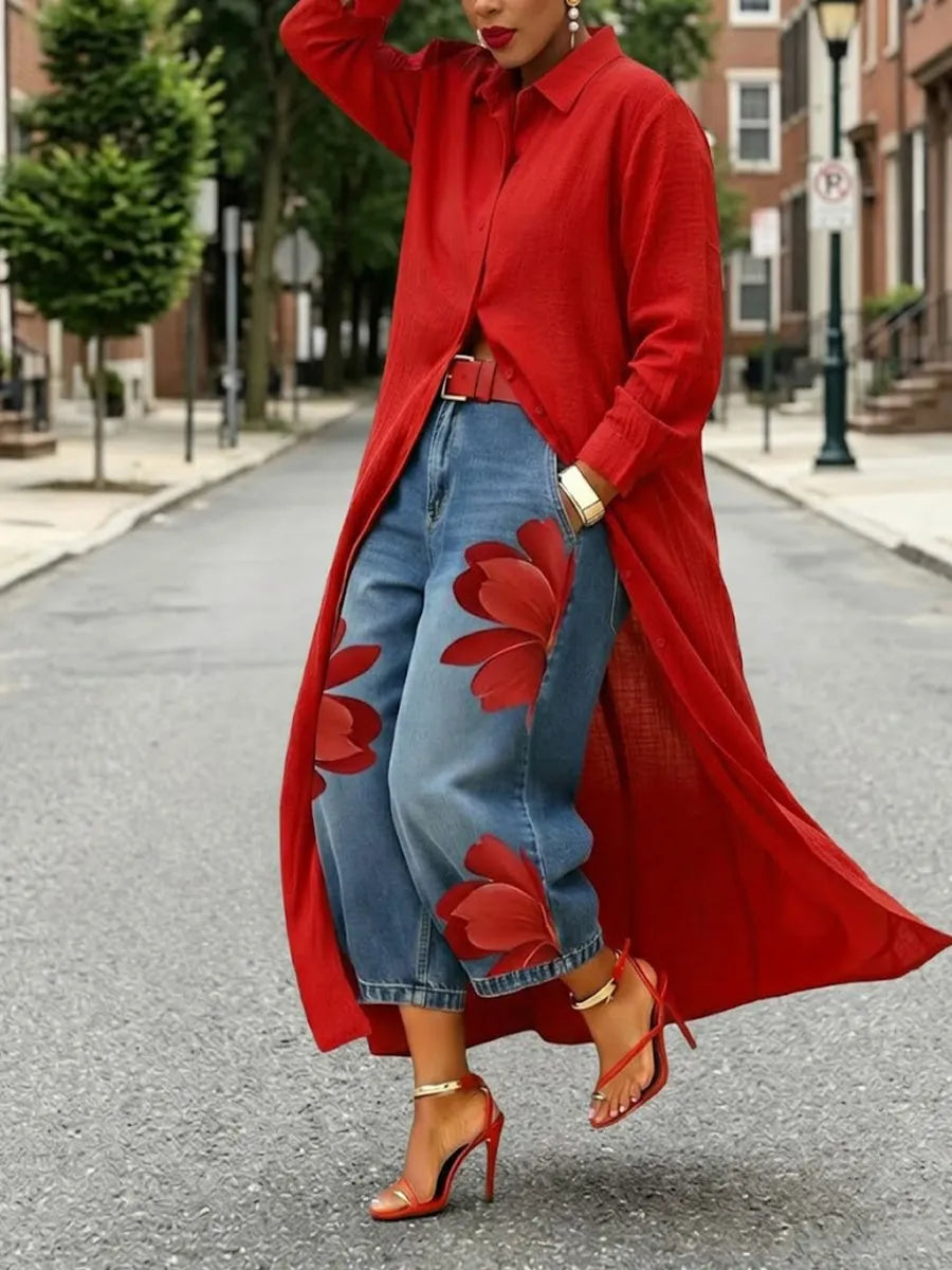 Casual Linen And Cotton Shirt Dress