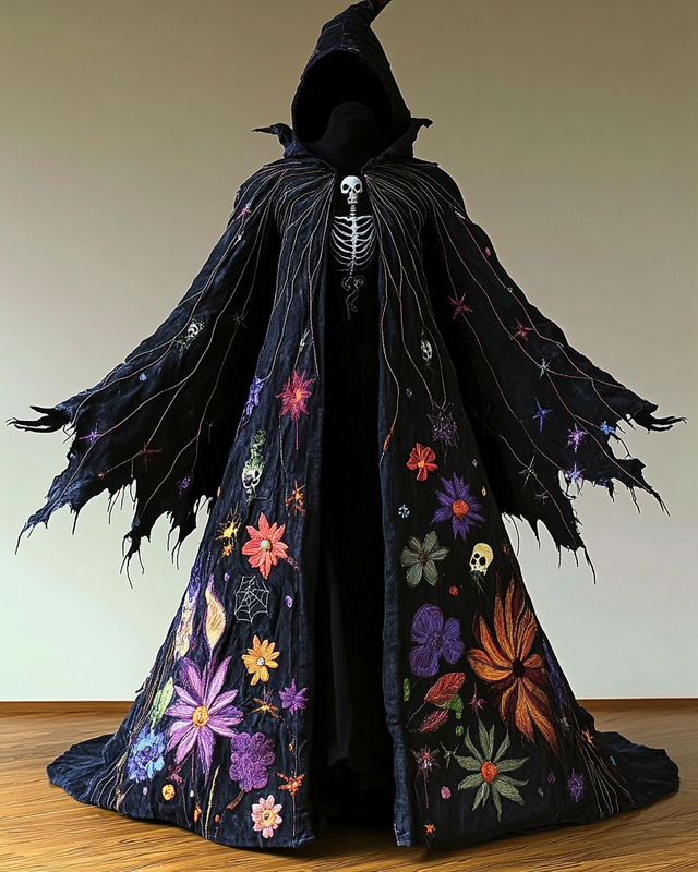 Halloween Theme Party Dark Loose Wide-Sleeved Cape 5b66