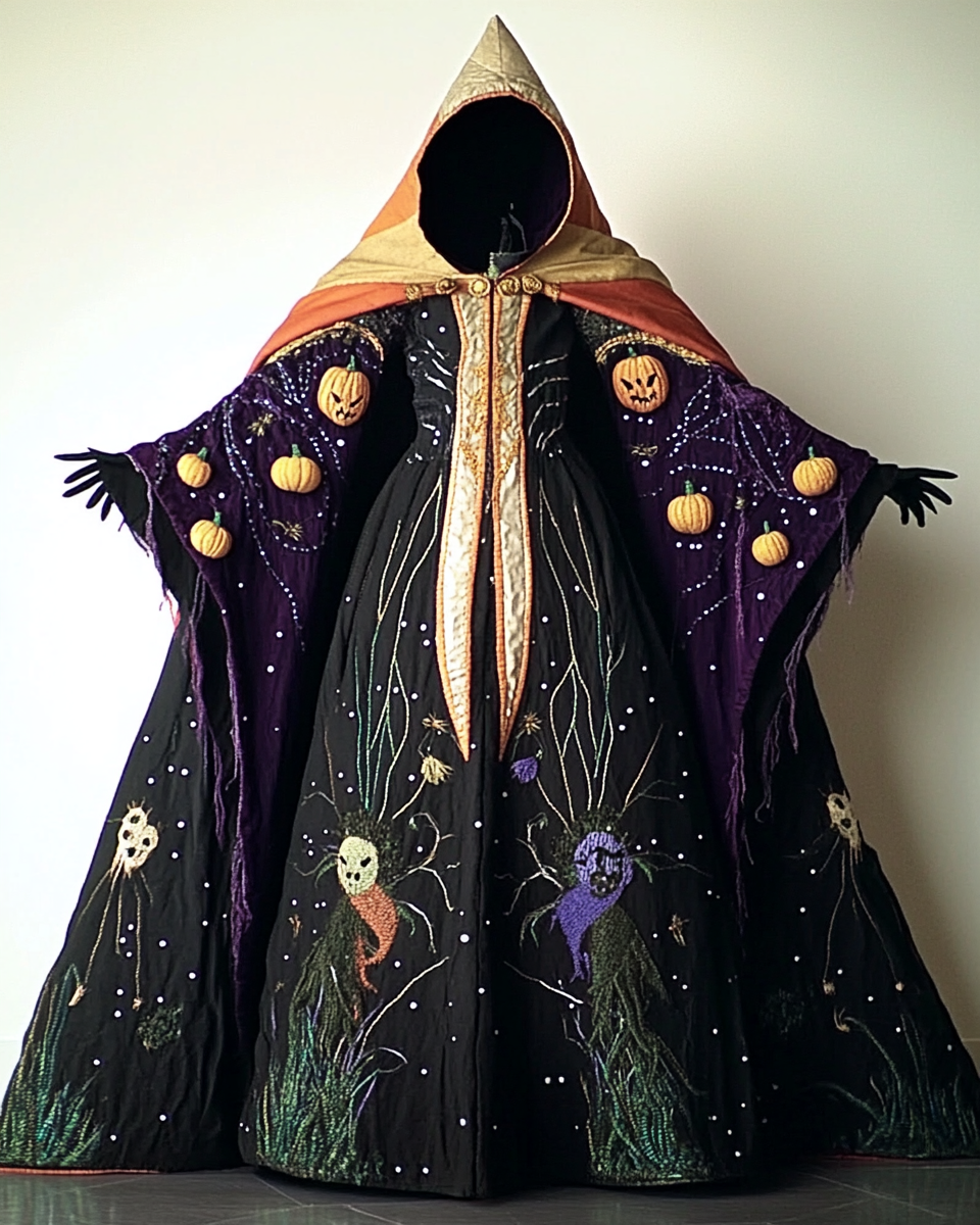 Halloween Theme Party Dark Loose Wide-Sleeved Cape 40a8