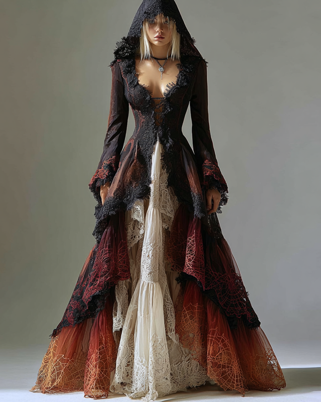 Women's Halloween themed embroidered dress 6401