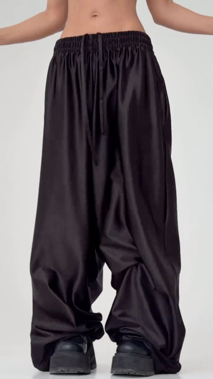 Women's Lace-Up Loose-Fitting Comfortable Smooth Trousers