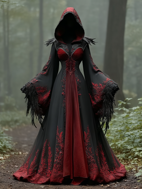 Women's Halloween Gorgeous Fashion Cape Dress 158a