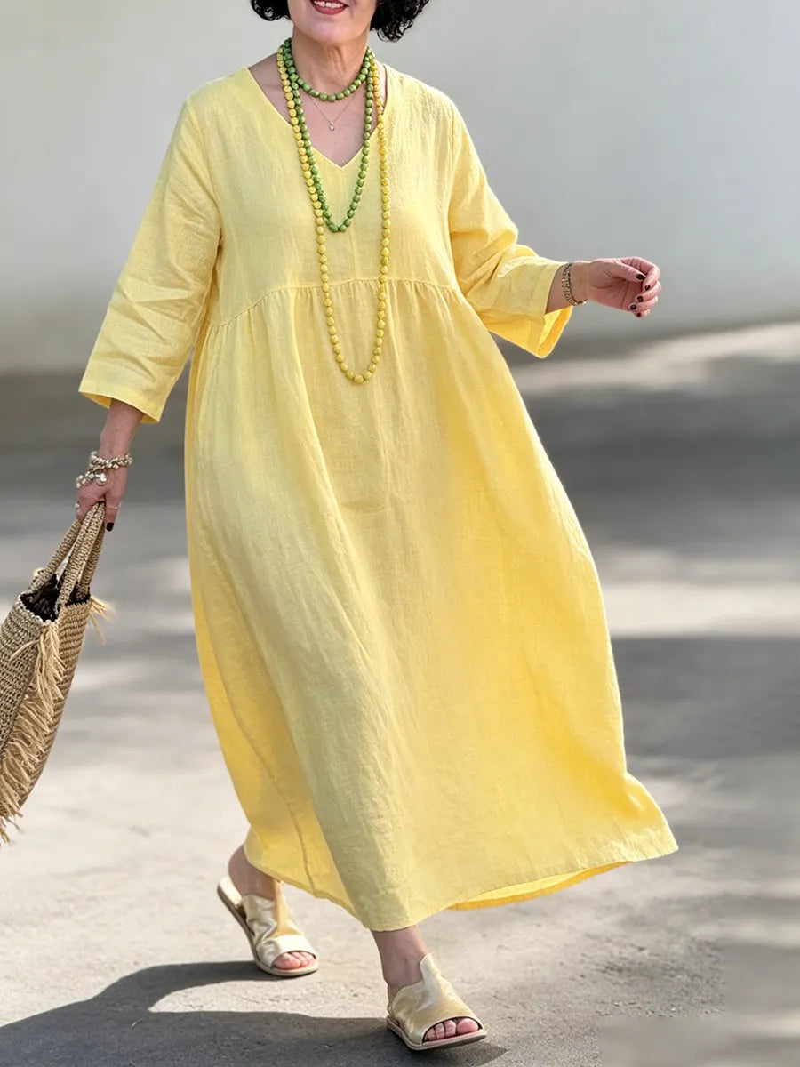 Relaxed Sunny Yellow Maxi Dress
