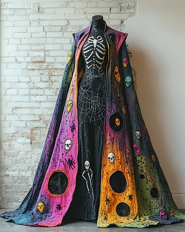 Halloween Theme Party Dark Loose Wide-Sleeved Cape 7e5c