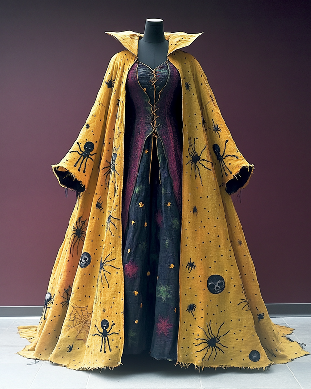 Halloween Theme Party Dark Loose Wide-Sleeved Cape 6a17