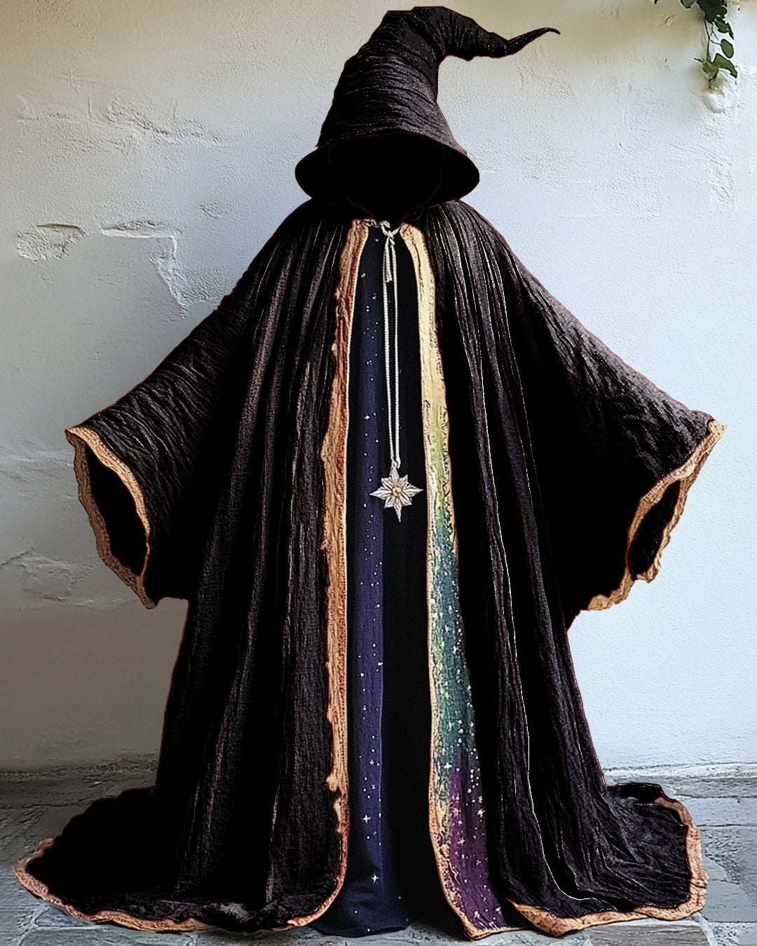 Spliced rainbow tie-dye white magic cloak f212