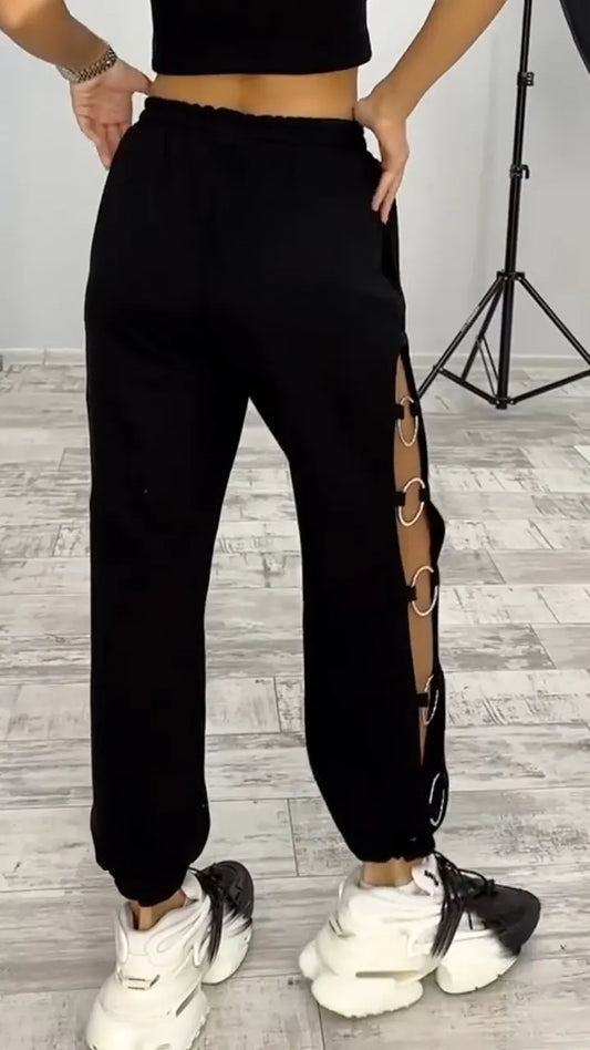 Ring Cutout Jogger Pants
