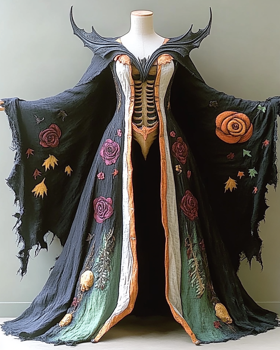 Halloween Theme Party Dark Loose Wide-Sleeved Cape 4946