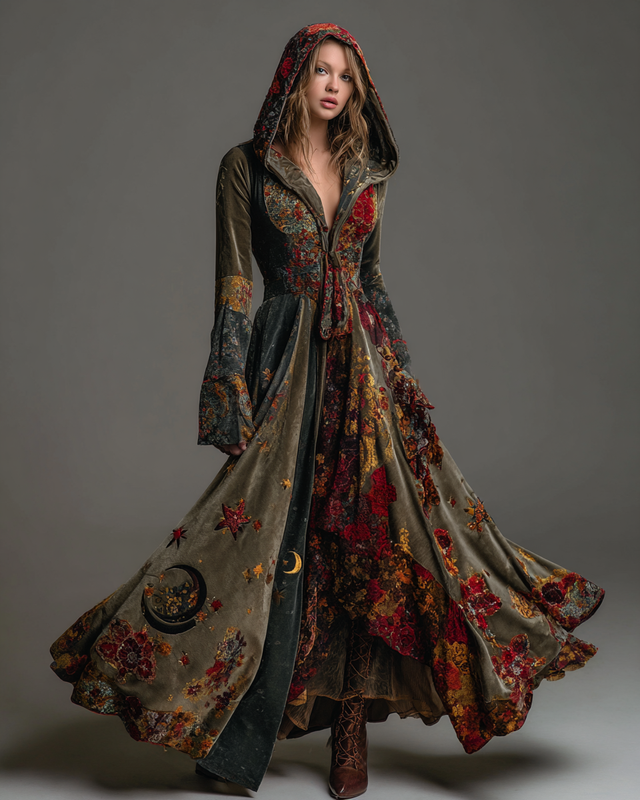 Women's Velvet Slim-Fit Long Dress f404
