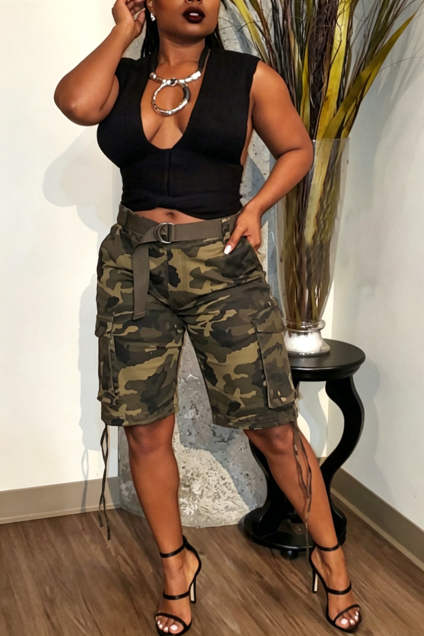 Women's Camouflage Cargo Shorts