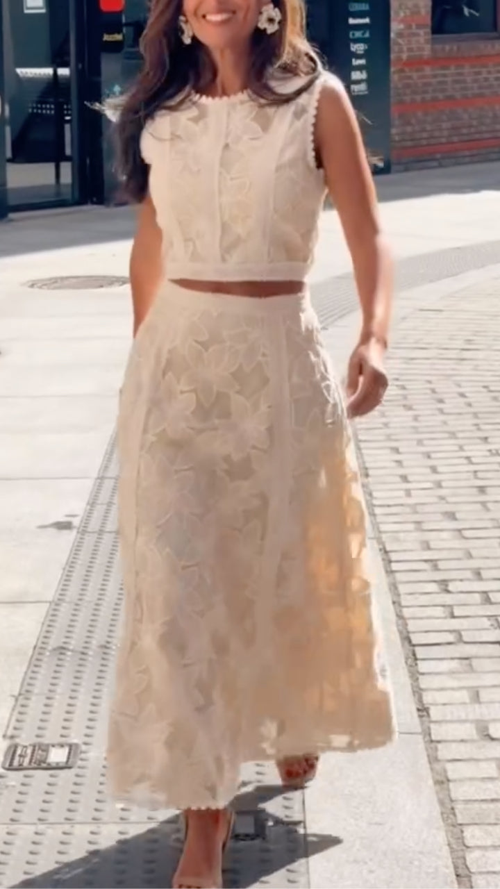 Lace Crop Top & Skirt Set