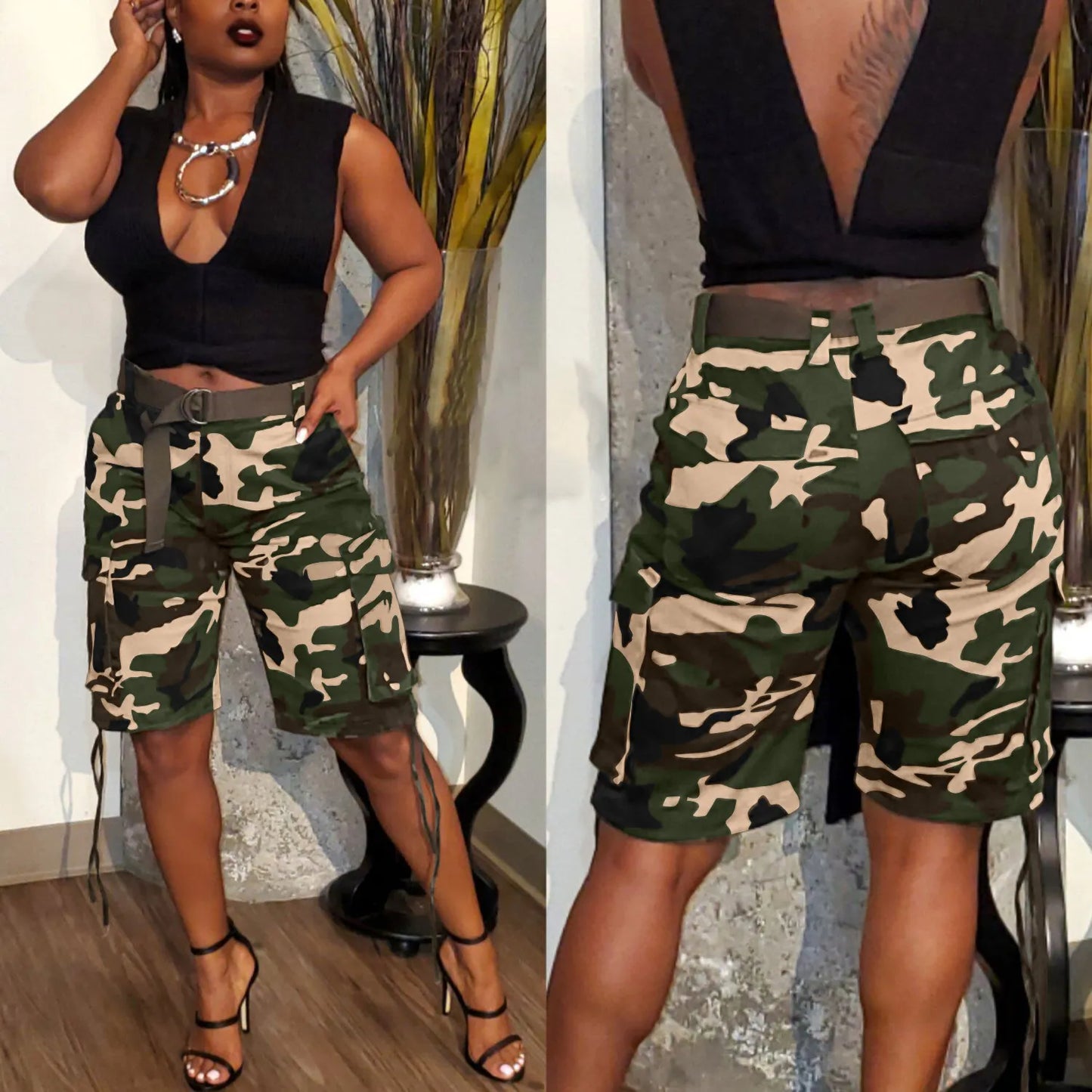 Women's Camouflage Cargo Shorts