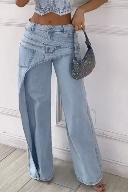Light Wash Denim Corset Co-Ord Set