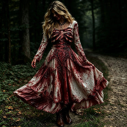 Halloween-themed Printed Dress For Women