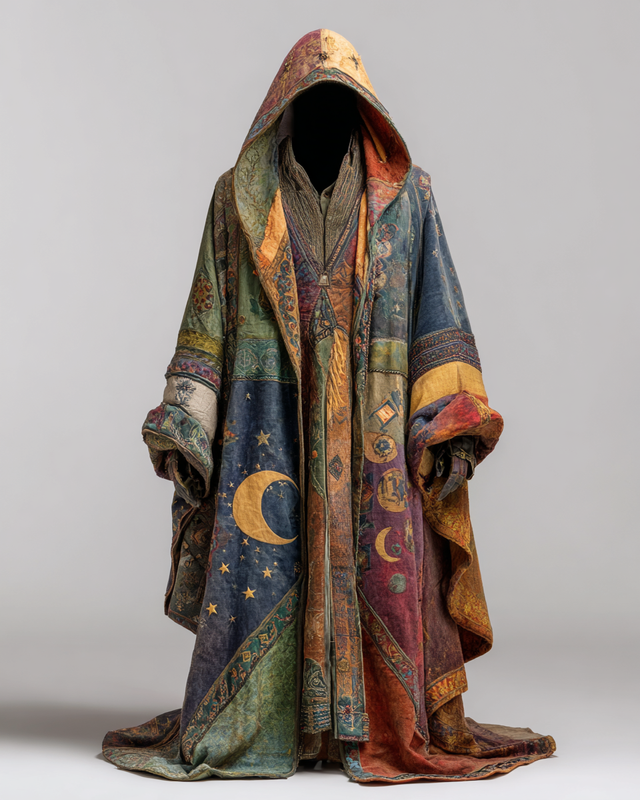 Fashionable contrast color hooded cape coat a0ae
