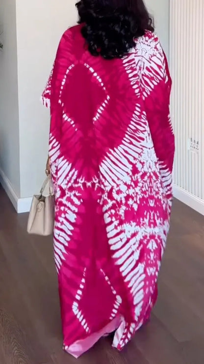Tie‑Dye Caftan Maxi Dress