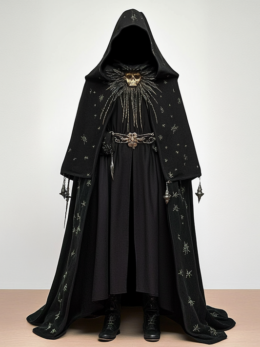 Fashionable contrast color hooded cape coat 5656