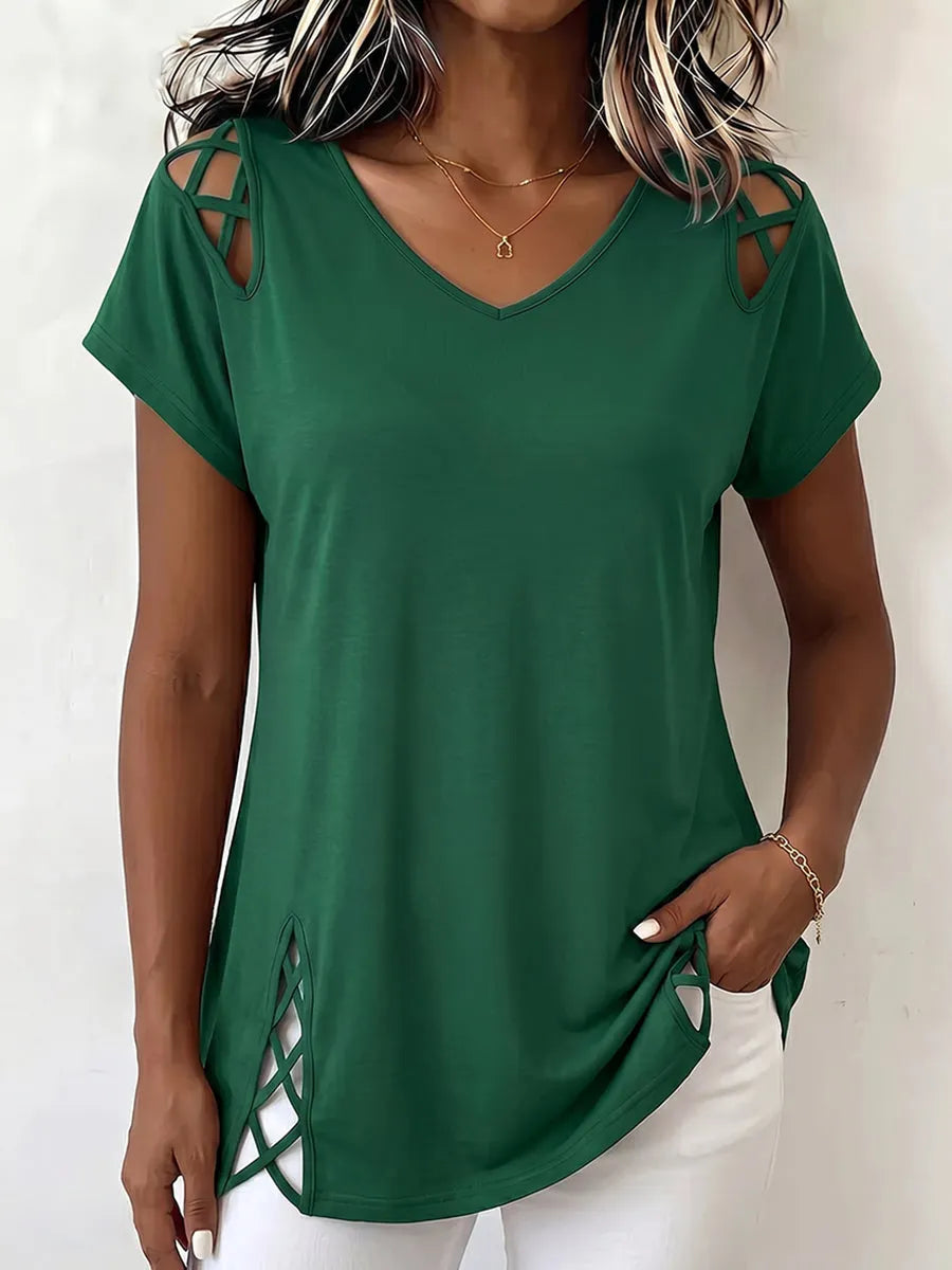 Cozy Boho Cut-out Cotton Top