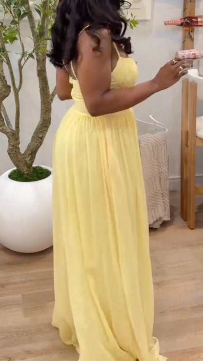 Spaghetti Strap Sweetheart Neck Wide-Leg Jumpsuit