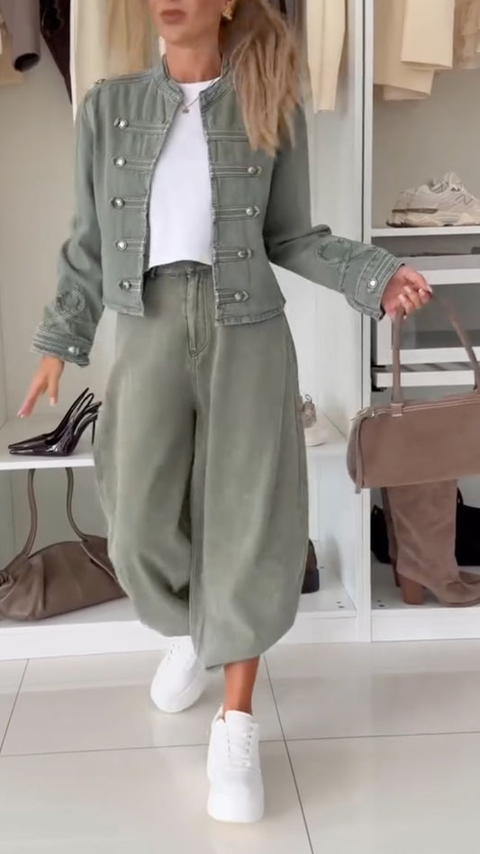 Retro Jacket & Balloon Pants Matching Set