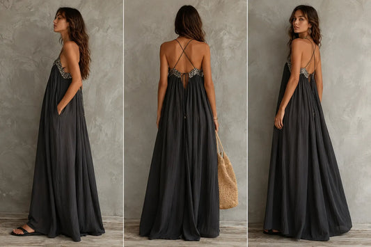 Sequin Spaghetti Strap Loose Maxi Dress