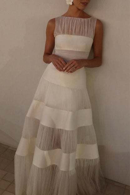 Women's Off-the-Shoulder Paneled Elegant Evening Dress