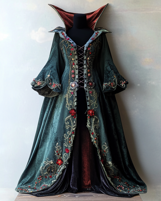 Halloween Cosplay Velvet Halloween Wizard Cape Coat 699e