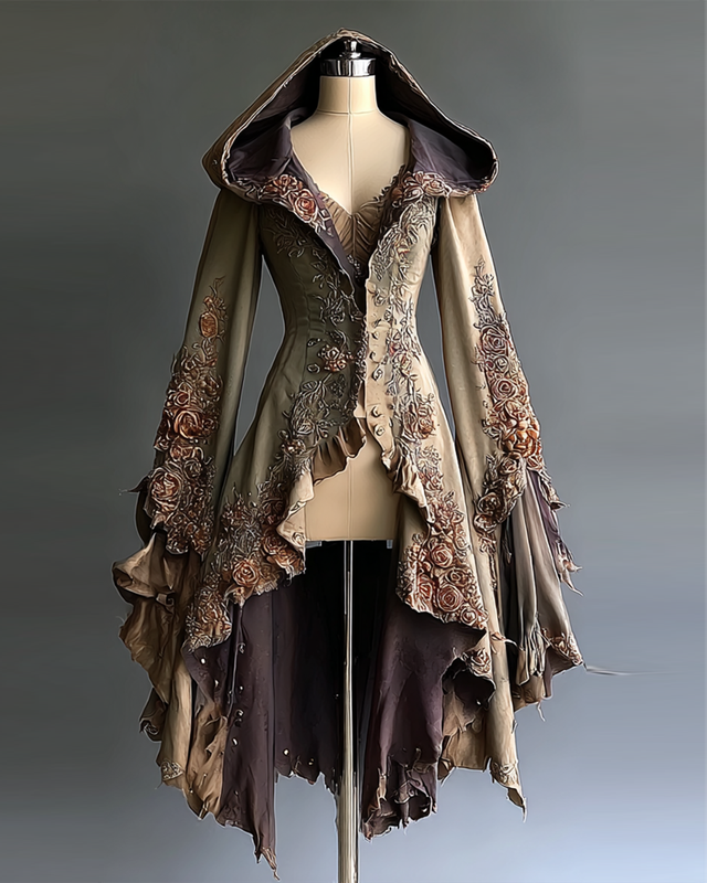 Halloween themed embroidered irregular original design cape jacket 98c2