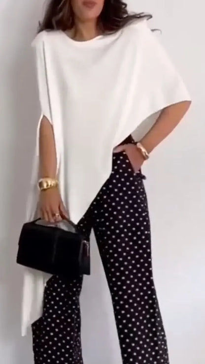 Women's Round Neck Irregular Casual Top