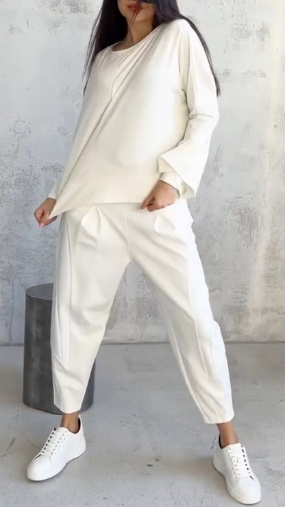 White Minimalist Loungewear Set