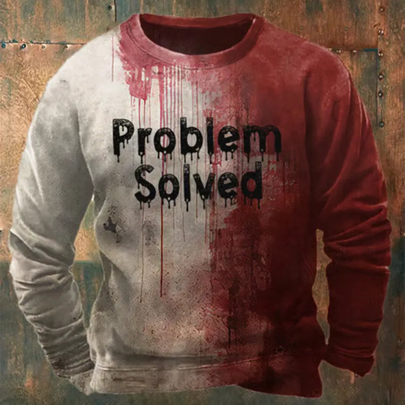 Bloody Problem Solved Halloween Printed Sweatshirt