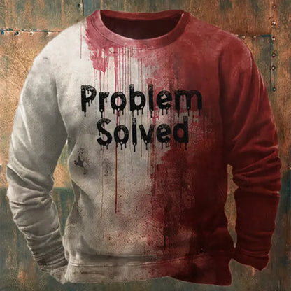 Bloody Problem Solved Halloween Printed Sweatshirt