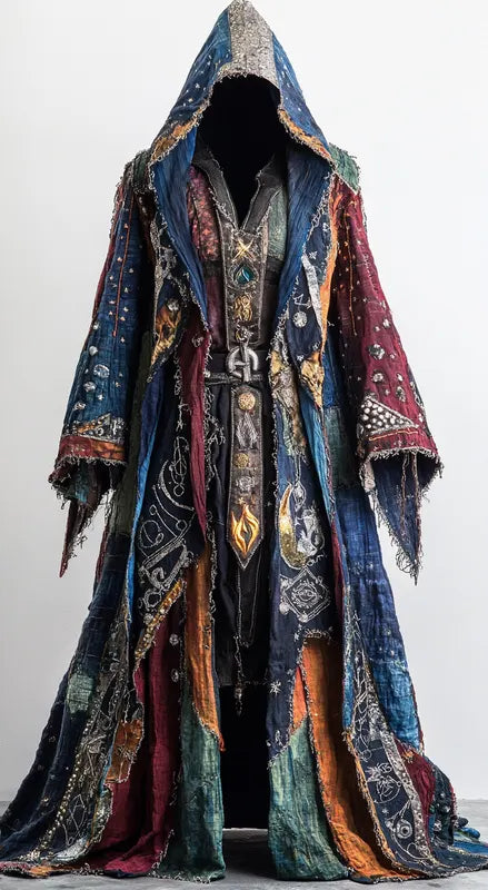 Magician Hooded Gorgeous Contrast Color Cape Jacket 0b44